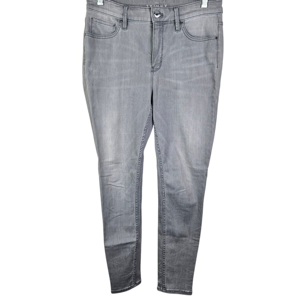 White House Black‎ Market Jeans The Skinny Ankle Stretch High Rise Gray Size 6